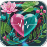 LSWS logo featuring a vibrant heart with a pulse line surrounded by lotus flowers, leaves, and berries on a dynamic, colorful background symbolizing balance and wellness.