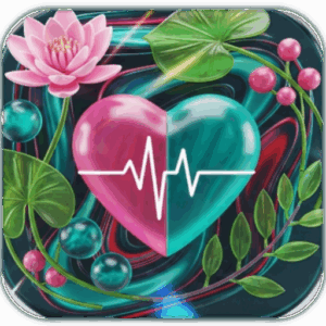 LSWS logo featuring a vibrant heart with a pulse line surrounded by lotus flowers, leaves, and berries on a dynamic, colorful background symbolizing balance and wellness.